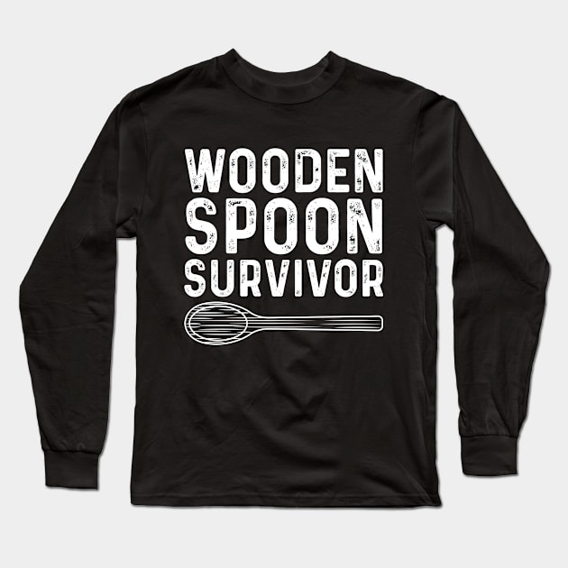 Wooden Spoon Survivor - Funny Italian Gift for Him Vintage Long Sleeve T-Shirt by TeeTypo